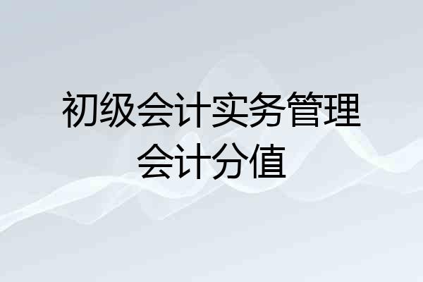 初级会计实务管理会计分值