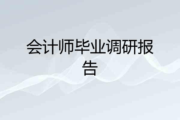 会计师毕业调研报告