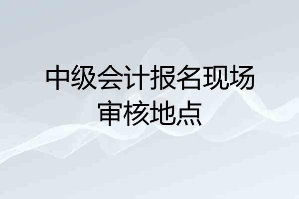 中级会计报名现场审核地点