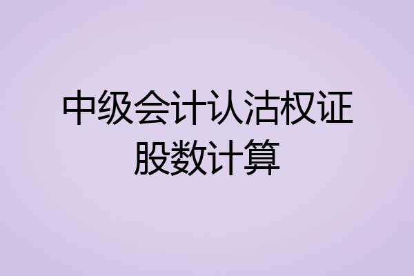 中级会计认沽权证股数计算