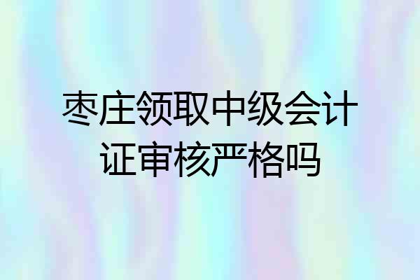 枣庄领取中级会计证审核严格吗