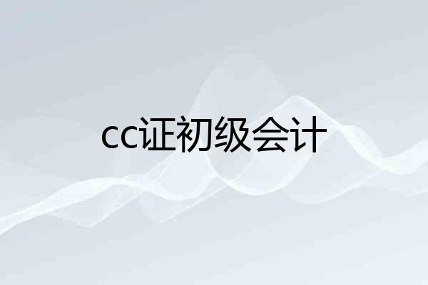 cc证初级会计