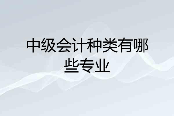 中级会计种类有哪些专业