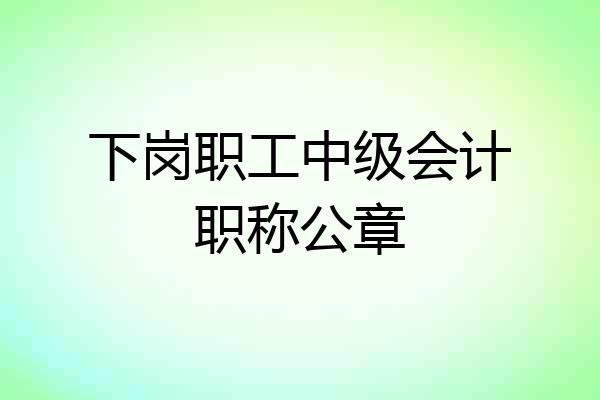 下岗职工中级会计职称公章