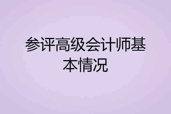 参评高级会计师基本情况