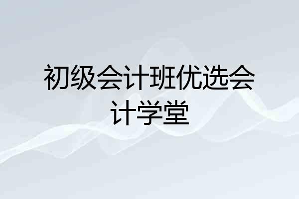 初级会计班优选会计学堂