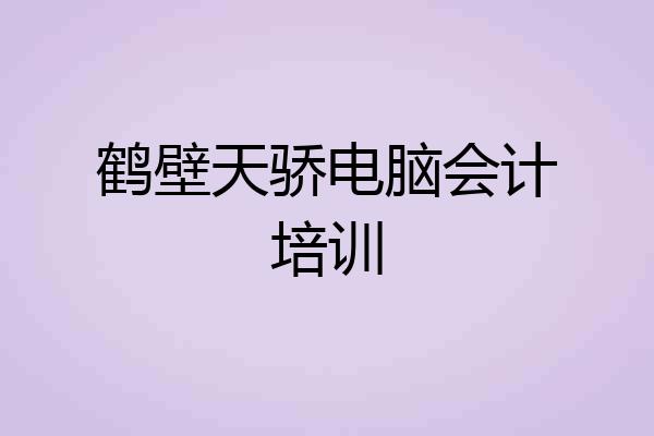 鹤壁天骄电脑会计培训