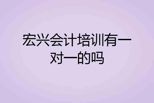 宏兴会计培训有一对一的吗