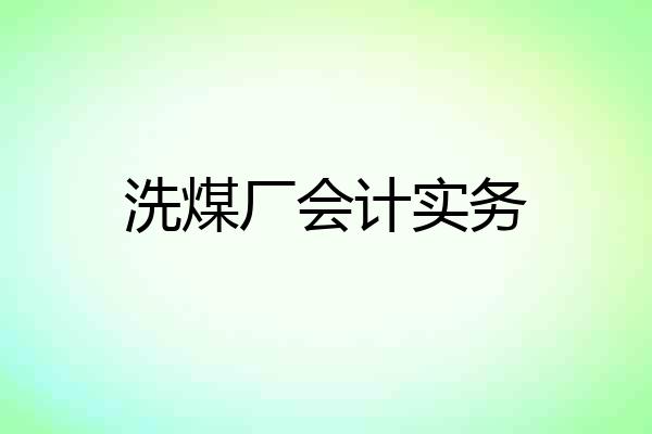 洗煤厂会计实务