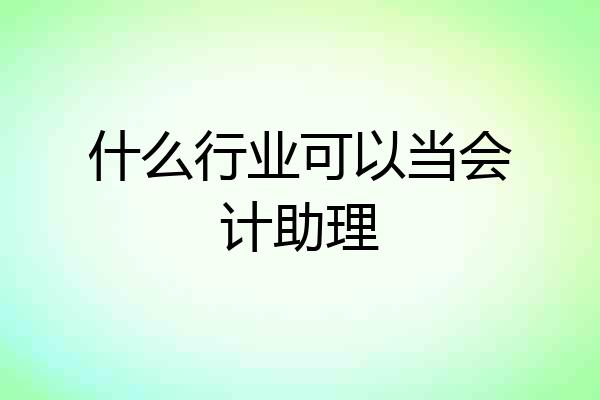 什么行业可以当会计助理