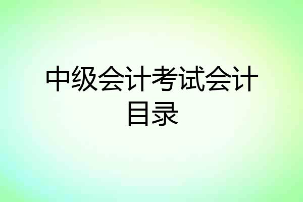 中级会计考试会计目录