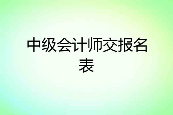中级会计师交报名表