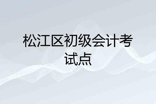 松江区初级会计考试点
