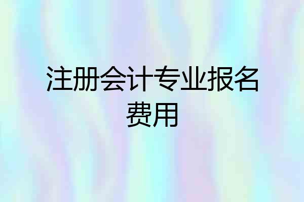 注册会计专业报名费用