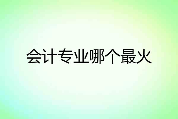 会计专业哪个最火