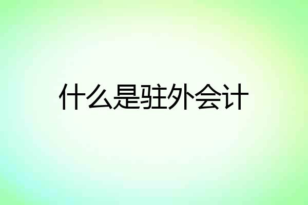 什么是驻外会计