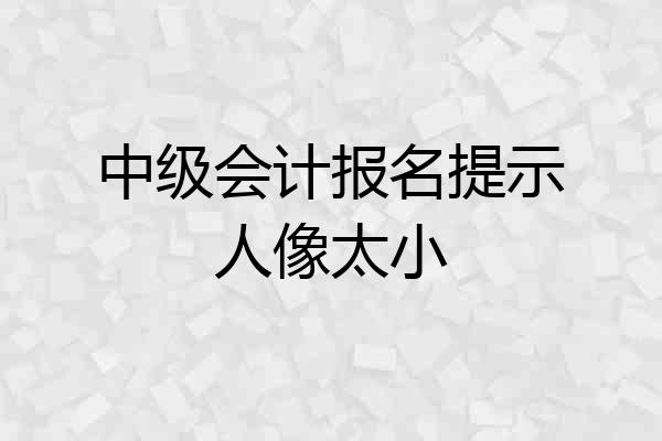 中级会计报名提示人像太小
