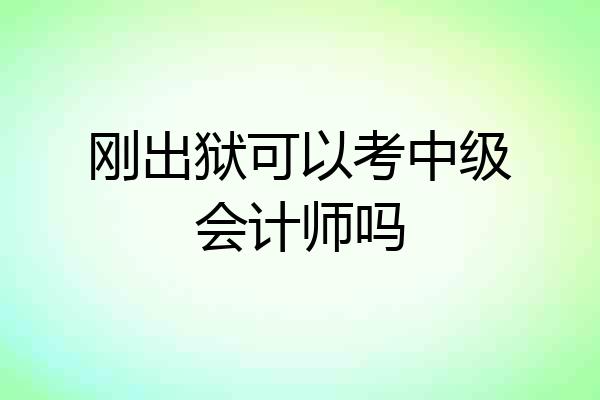 刚出狱可以考中级会计师吗