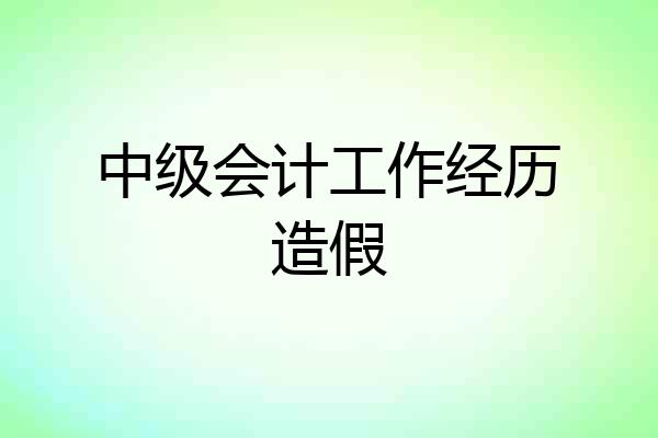 中级会计工作经历造假