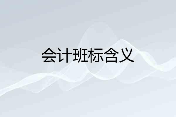 会计班标含义