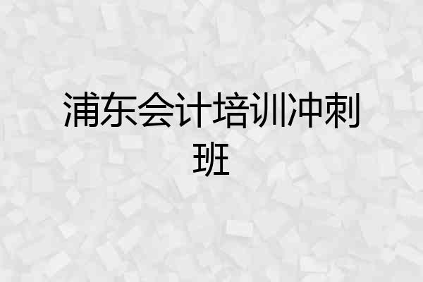 浦东会计培训冲刺班