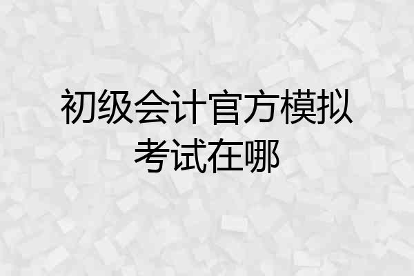初级会计官方模拟考试在哪