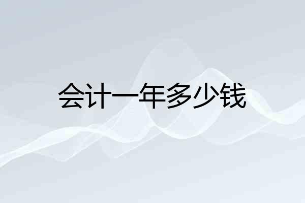 会计一年多少钱