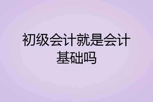 初级会计就是会计基础吗