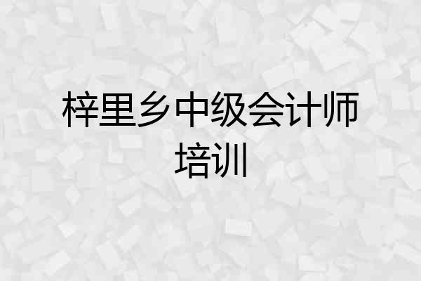 梓里乡中级会计师培训