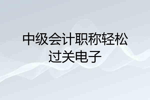 中级会计职称轻松过关电子
