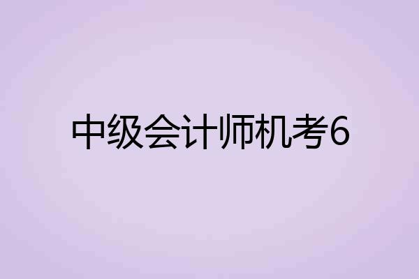 中级会计师机考6