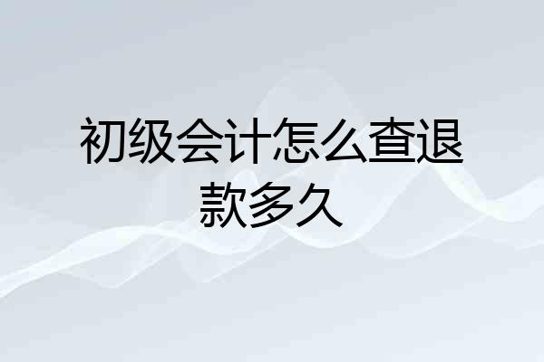 初级会计怎么查退款多久