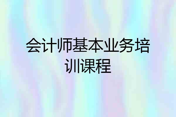 会计师基本业务培训课程