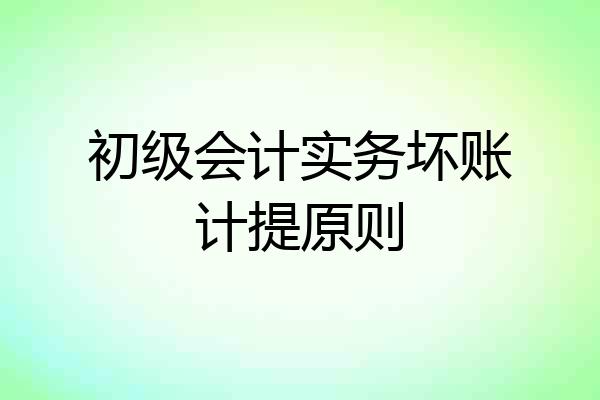初级会计实务坏账计提原则