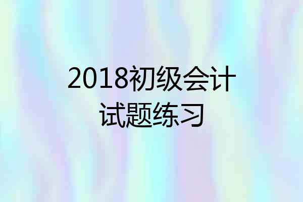 2018初级会计试题练习
