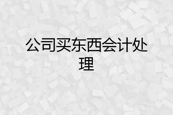 公司买东西会计处理