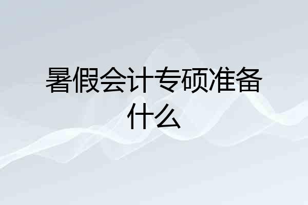 暑假会计专硕准备什么