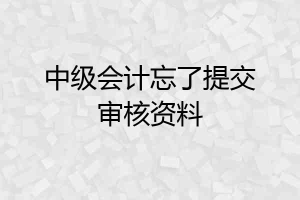 中级会计忘了提交审核资料
