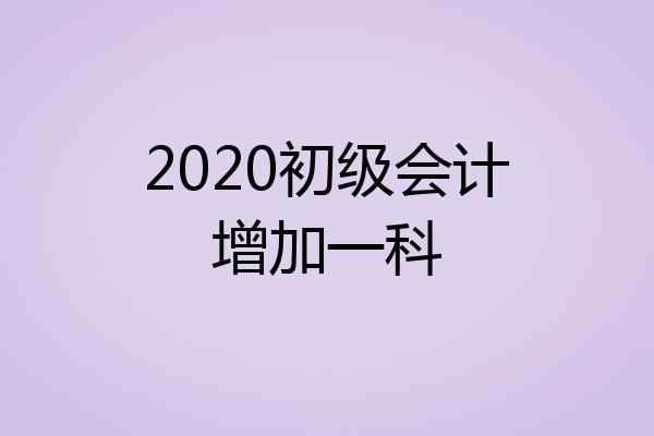 2020初级会计增加一科