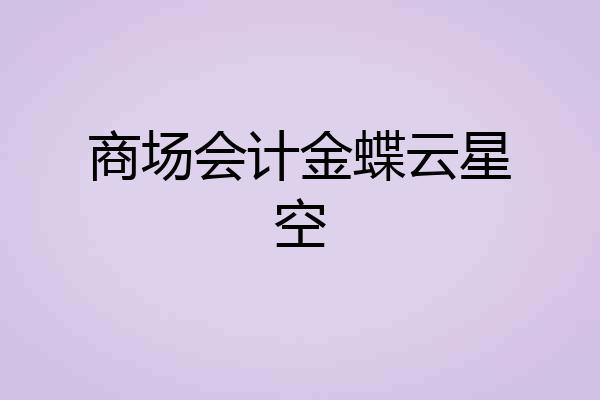 商场会计金蝶云星空