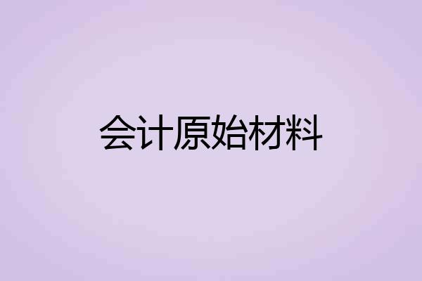 会计原始材料