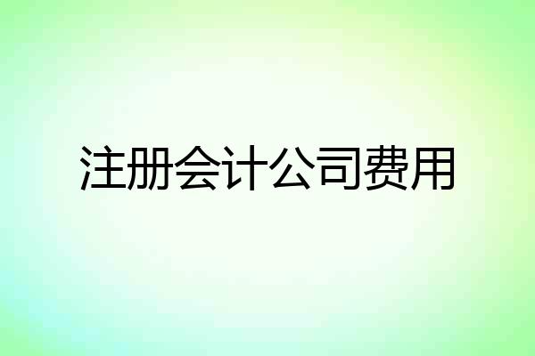 注册会计公司费用