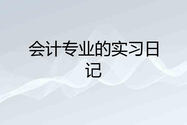 会计专业的实习日记