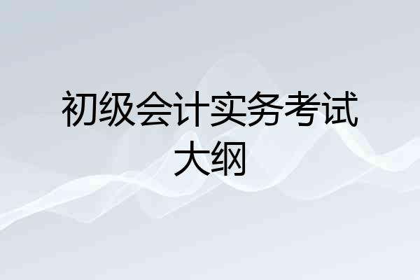 初级会计实务考试大纲