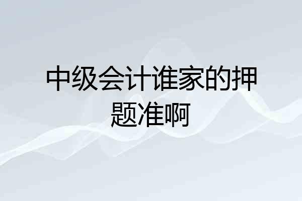 中级会计谁家的押题准啊