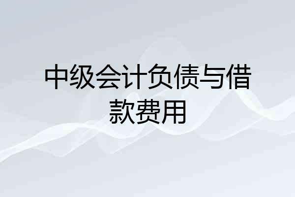 中级会计负债与借款费用