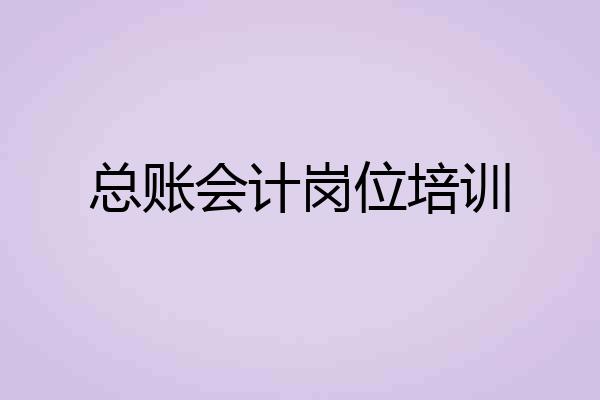 总账会计岗位培训