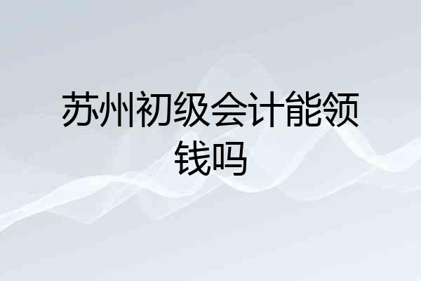苏州初级会计能领钱吗