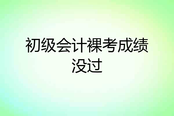 初级会计裸考成绩没过