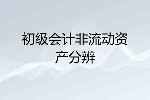 初级会计非流动资产分辨